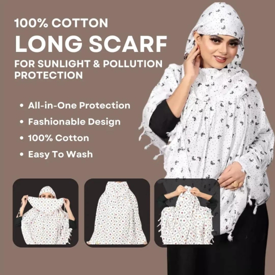 Long Cotton Scarf | For Sunlight & Pollution Protection-Buy 2 scarf @899?