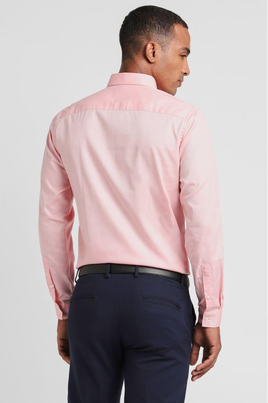 Men Pink Slim Fit Formal Full Sleeves Formal Shirt