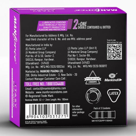 Manforce Xtasy Black Grapes 3 Condoms