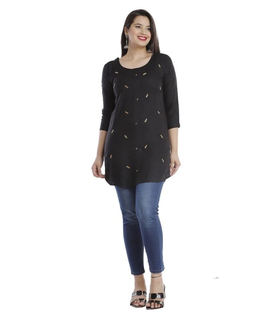 JC4U - Black Viscose Womens Straight Kurti ( Pack of 1 ) - XXL