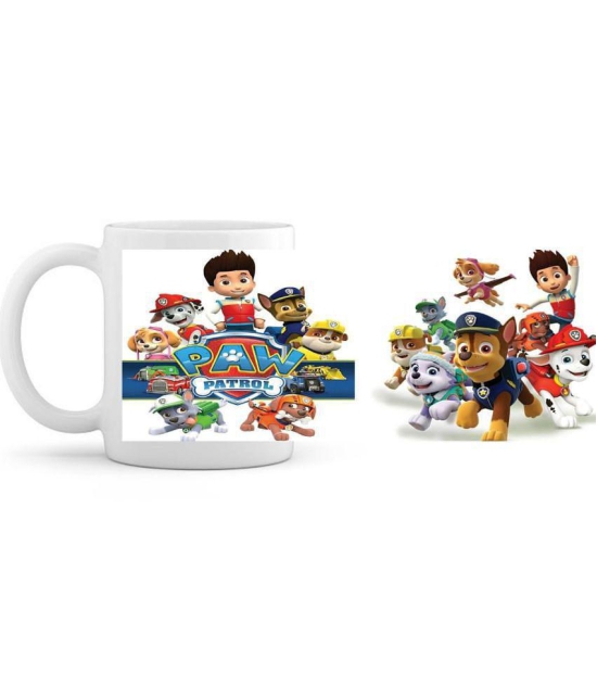 thriftkart Paw Patrol Printed Ceramic Coffee Mug 1 Pcs 350 mL - White