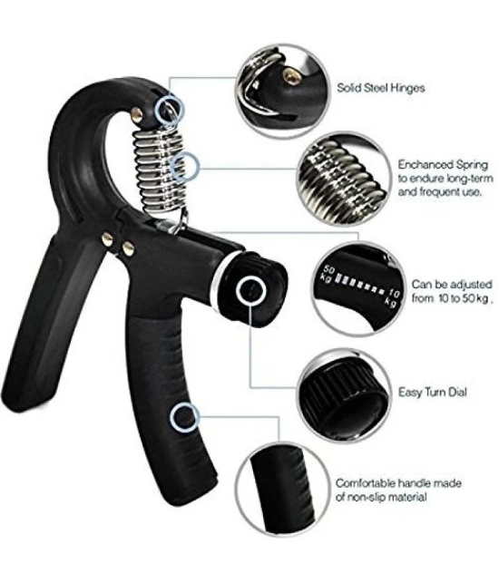 Adjustable Hand Grip Strengthener, Hand Gripper for Men & Women , Pack of 1 - Black