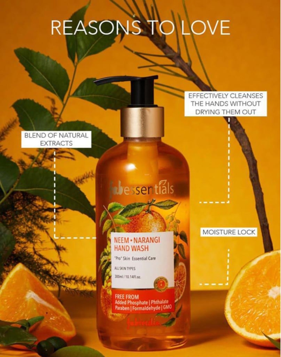 Fabessentials Neem Narangi Hand Wash | with Salicylic Acid | Cleanses Hands without Drying & Stripping away Moisture - 300 ml