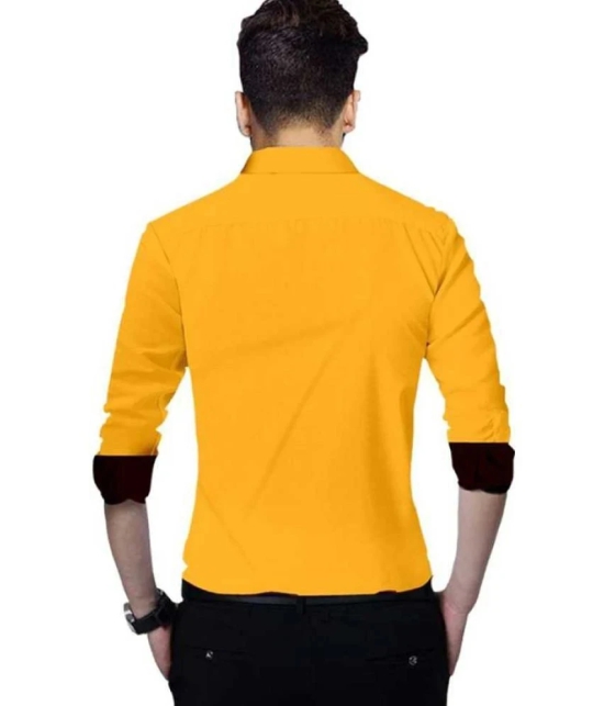 Life Roads - Yellow Cotton Slim Fit Mens Casual Shirt ( Pack of 1 ) - None