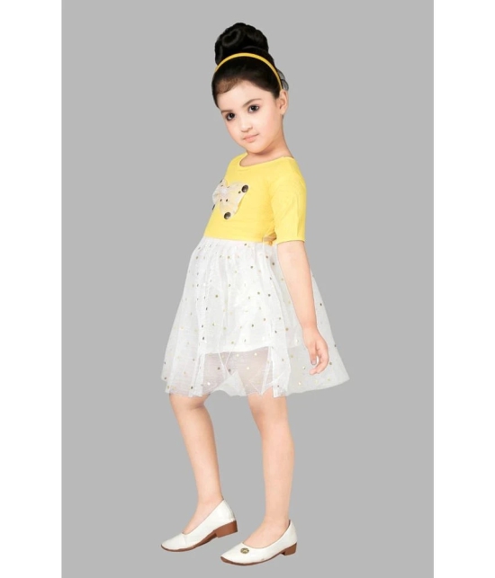 Coxxup Yellow Net Girls Frock ( Pack of 1 ) - None