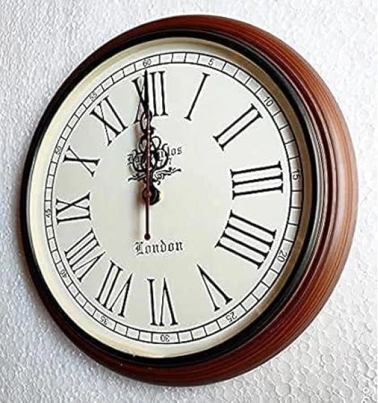 Nautical Collection Wooden Wall Clock Antique Style Art Unique Decorative for Home & Office-Brown