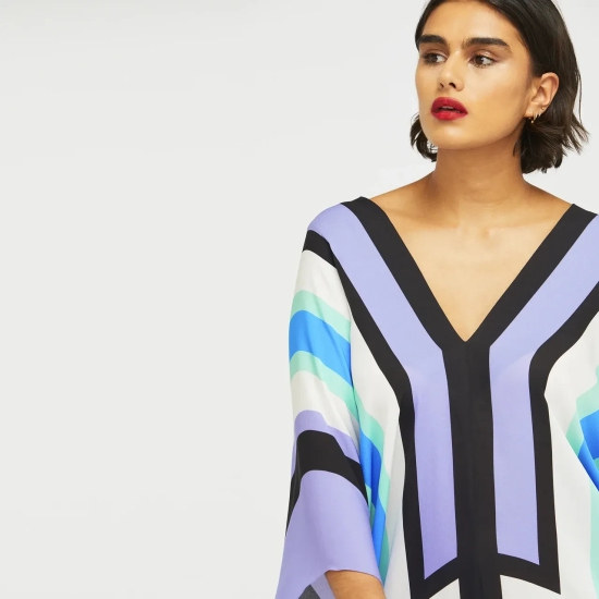 Wilderness Silk Crepe Kaftan Dress