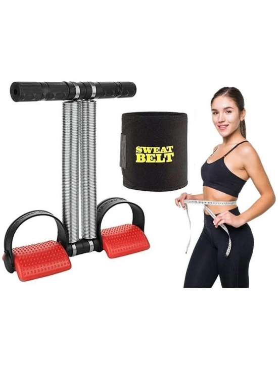 HORSE FIT Combo Double Spring Tension Foot Pedal Abdomen Leg Exerciser Tummy Trimmer Equipment Bodybuilding Home Gym Arm Waist Sport Fitness Stretching Slimming Training - Assorted