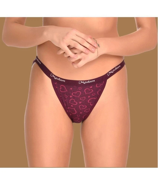 Madam - Wine panty Cotton Printed Womens Bikini ( Pack of 1 ) - None