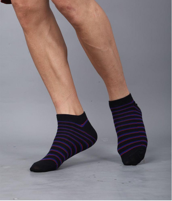 Dollar - Cotton Men's Striped Navy Blue Low Ankle Socks ( Pack of 5 ) - Navy Blue