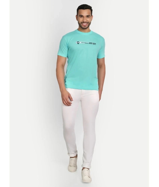 Zeffit - Sea Green Cotton Blend Regular Fit Mens T-Shirt ( Pack of 1 ) - None