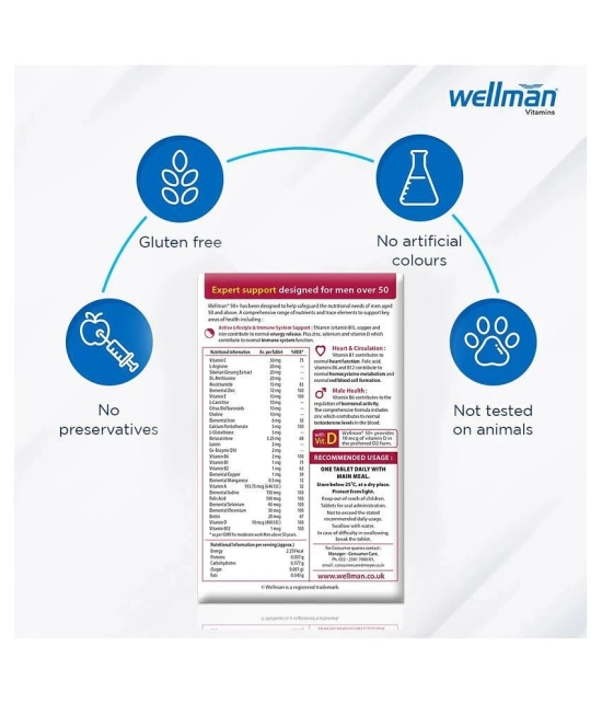 Wellman 50  Tablets For Men Multivitamin 30 no.s Multivitamins Tablets