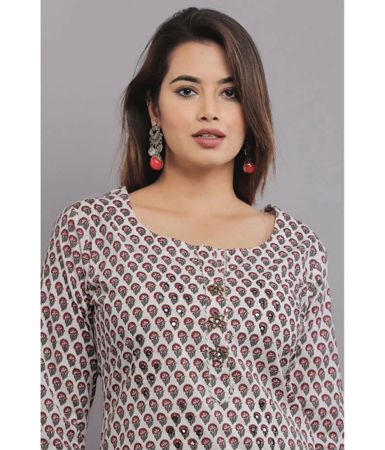 JC4U - Maroon Cotton Womens Straight Kurti ( Pack of 1 ) - None