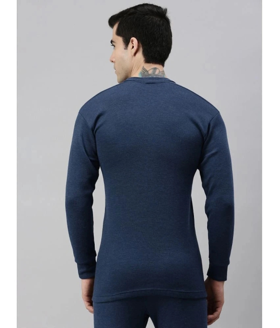 Pack of 2 Lux Cottswool - Blue Cotton Blend Mens Thermal Tops - None