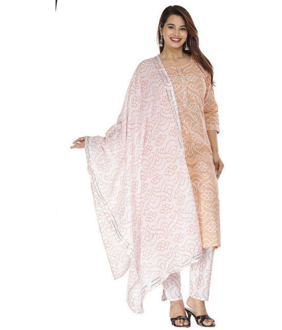 JC4U Pink Cotton Kurti With Pants - Stitched Suit Single - None