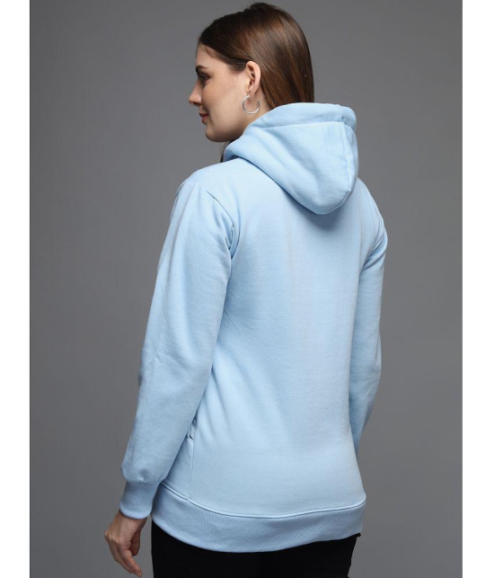 eWools.in Cotton Blend Womens Hooded Sweatshirt ( Blue ) - None