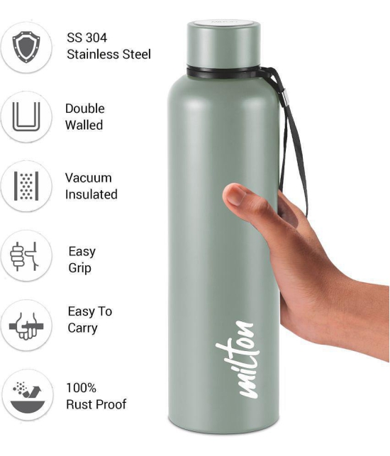 Milton Aura 1000 Thermosteel Bottle, 1.05 Litre, Grey | 24 Hours Hot and Cold | Easy to Carry | Rust & Leak Proof | Tea | Coffee | Office| Gym | Home | Kitchen | Hiking | Trekking | Travel B