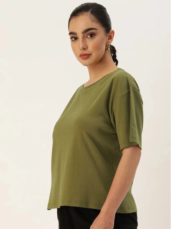 Bene Kleed Green Cotton Loose Fit Womens T-Shirt ( Pack of 1 ) - None