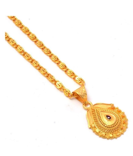 Jewar Mandi New Design Gold Plated Locket/Pendant with Link Chain Daily use for Men, Women & Girls, Boys - None