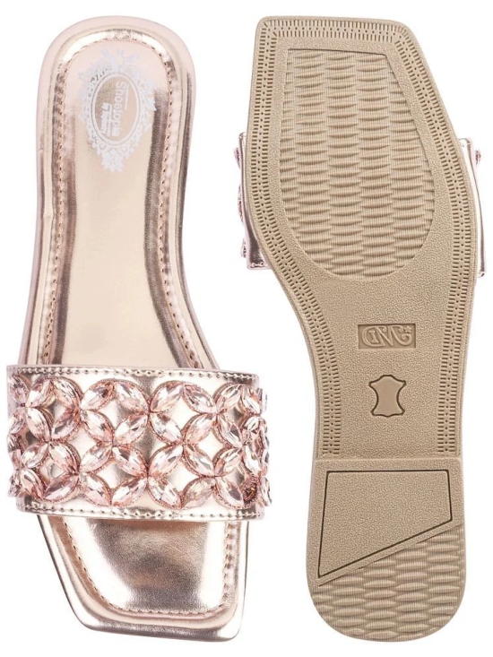 Shoetopia Rose Gold Womens Flats - None