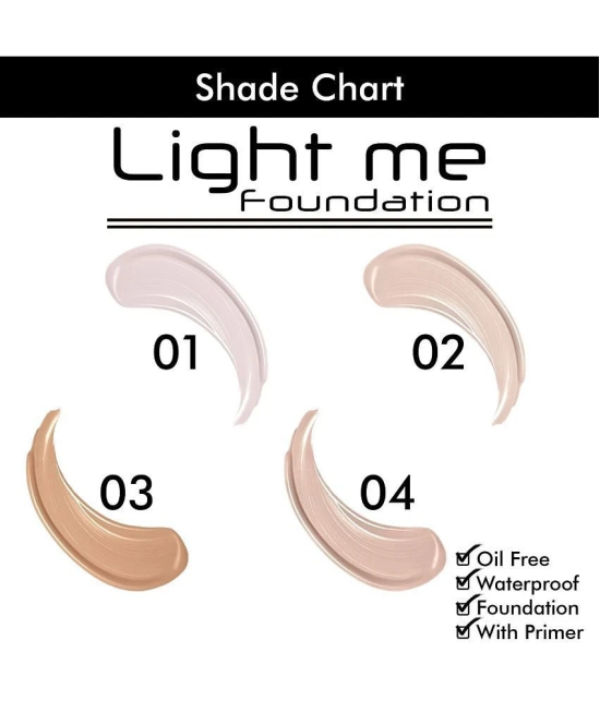 Colors Queen Light Me Foundation with Base Primer 50ml, Natural Almonds (Shade - 04)