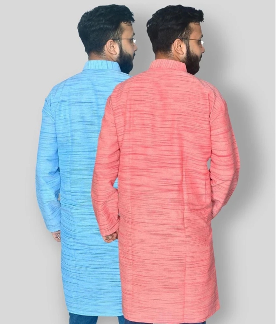 DESHBANDHU DBK - Multicolor Cotton Mens Regular Kurta ( Pack of 2 ) - None