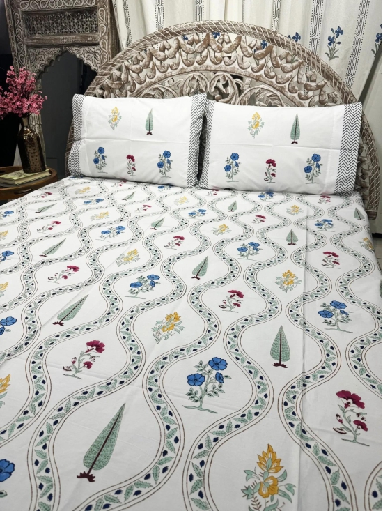 Hand Block Cotton Bedsheet | Bahaar Bedsheet-King