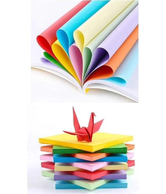 Eclet 40 pcs Color Sheets (180-240 GSM) Copy Printing Papers/Art and Craft Paper A4 Sheets Double Sided Colored Origami Folding School, Office Stationery (Multi Coloured)