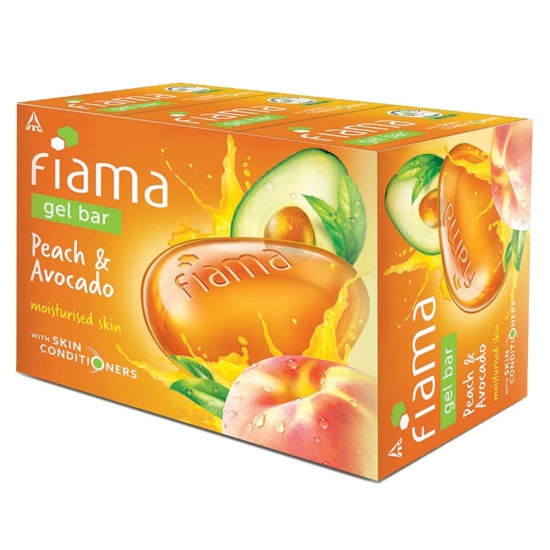 Fiama Gel Bar Peach And Avocado For Moisturized Skin, With Skin Conditioners, 125G Soap (Pack Of 3)