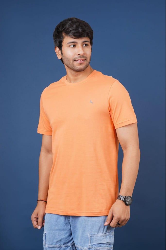 Men's Orange Embroidery Polo T-Shirt