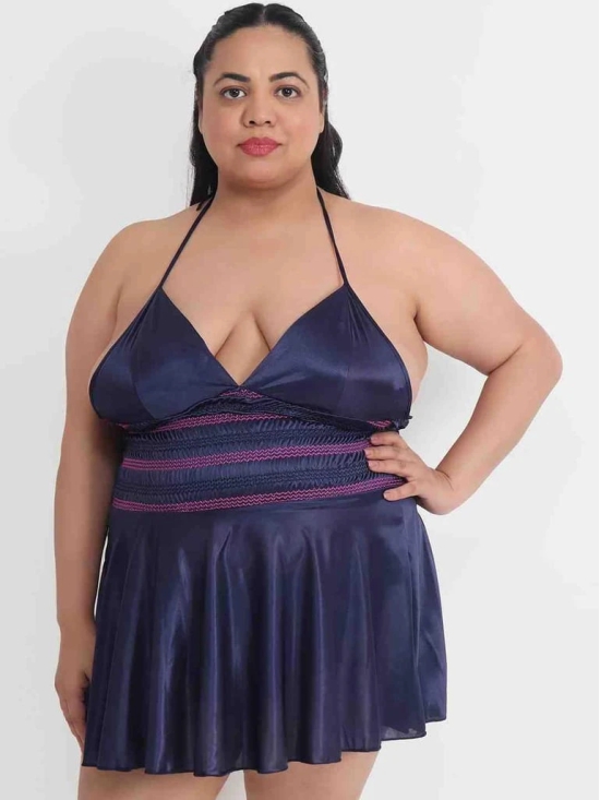 Plus Size Hot Short Navy Bikini Dress for Honeymoon BB35N