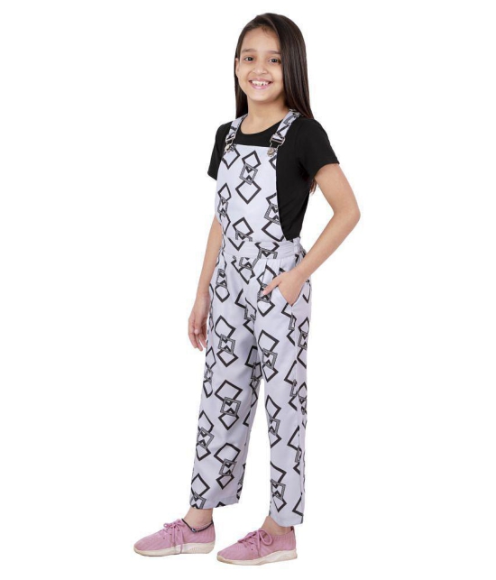 Kids Cave - Grey Cotton Girls Dungarees ( ) - None