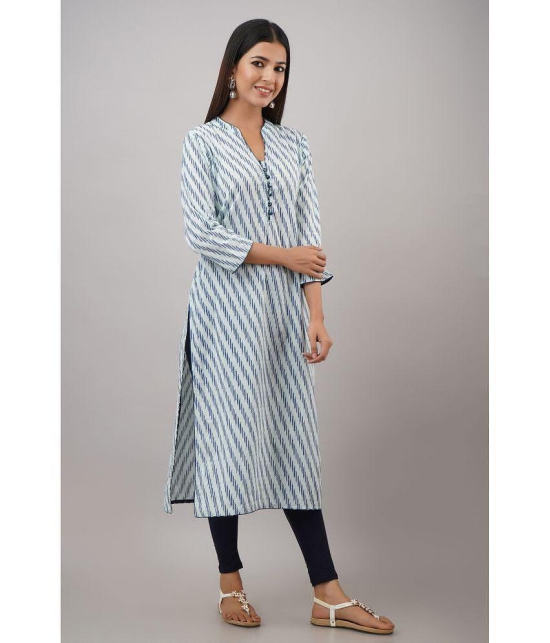 FabbibaPrints - Blue Cotton Women's Straight Kurti ( Pack of 1 ) - None