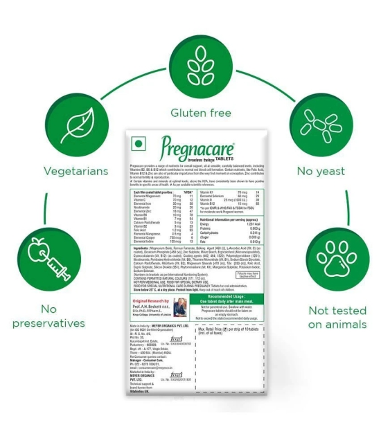 PREGNACARE healthcare supplement 30 no.s Multivitamins Tablets