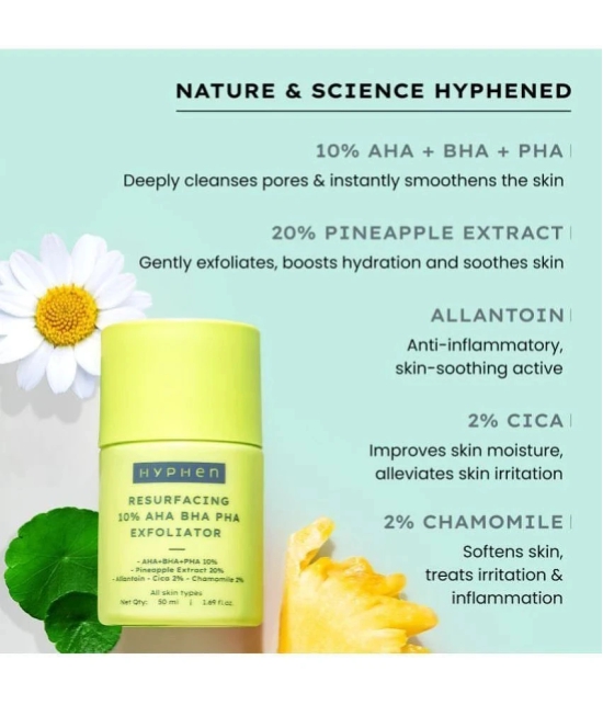 Hyphen Resurfacing 10% AHA BHA PHA Exfoliator with 20% Pineapple Extract | Smoother Skin In 1 Use