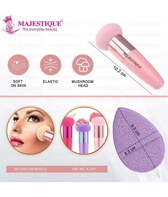 MAJESTIQUE Facial Cleaning Sponge with Mushroom Makeup Sponge for Makeup Removal for Women - 2 Pcs