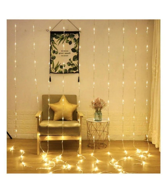 a to z traders 3x3Mtr Waterfall curtain LED String Lights Yellow