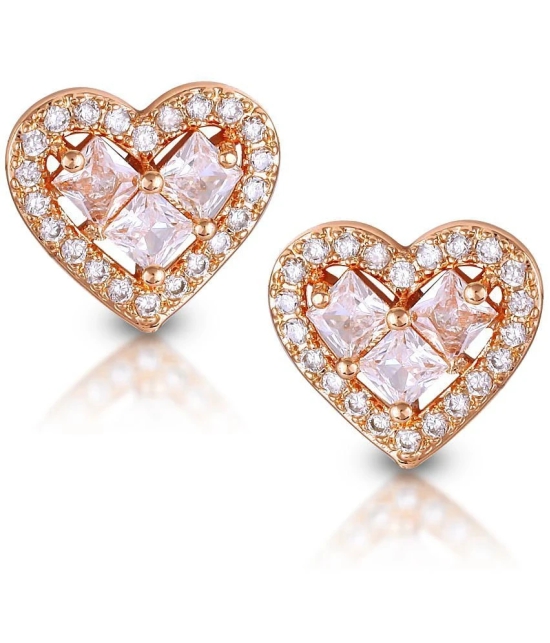 VIVASTRI Rose Gold Stud Earrings ( Pack of 1 ) - Rose Gold