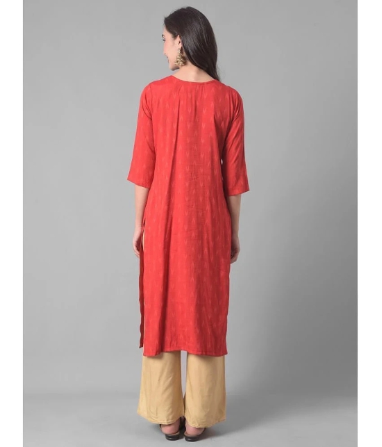 Dollar Missy Cotton Blend Embroidered Straight Womens Kurti - Red ( Pack of 1 ) - None