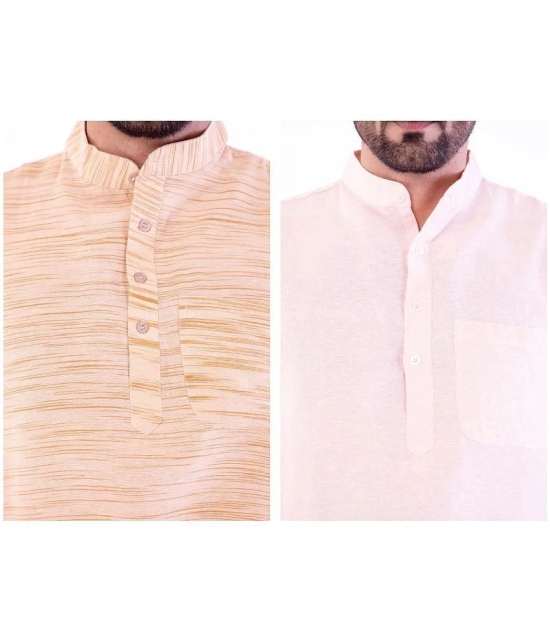 DESHBANDHU DBK - Muticolor Cotton Mens Regular Kurta ( Pack of 2 ) - None