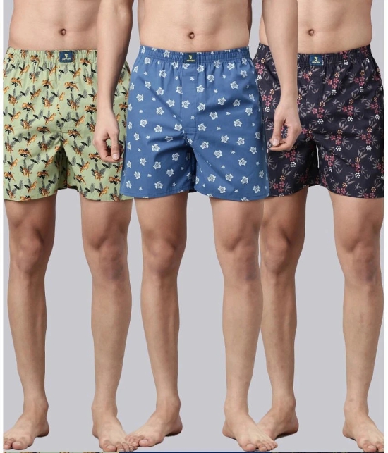 Joven Multi Boxer Shorts Cotton Mens Boxer- ( Pack of 3 ) - None