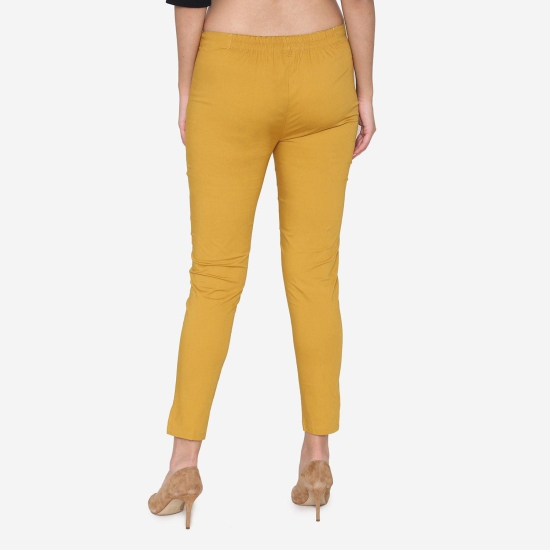 Women's Cotton Formal Trousers - Golden Golden 4XL