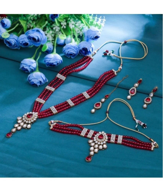 Sukkhi - Maroon Alloy Necklace Set ( Pack of 1 ) - Maroon