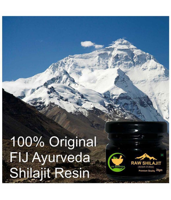 FIJ AYURVEDA Pure Ayurvedic Raw Shilajit/Shilajit Resin (Semi Liquid) Supports Power, Energy & Vitality - 40Gm (Pack of 2)