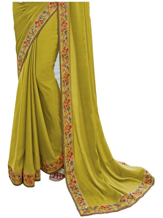 Gazal Fashions Georgette Printed Saree With Blouse Piece - Light Green ( Pack of 1 ) - Light Green