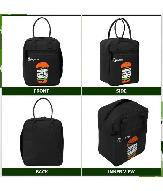 Kyros Black Polyester Lunch Bag Pack of 1 - Black