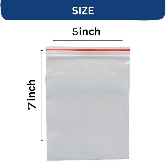 MANNAT Zip Lock Pouch Storage Bags Multi-Purpose Re-Usable Transparent To Carry Small Items Like Jewellery,Mirrors,Beauty Products,Buttons,Pins,Coins, Stamps,Spices Etc.(5x7 inch,100pcs)