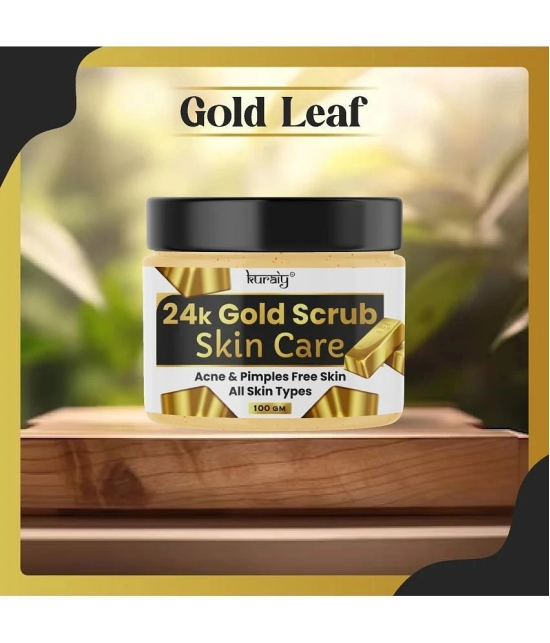 KURAIY 24k Gold Acne And Pimple Removal Face Scrub Suitable for All Skin Types 100g (Pack Of 2)