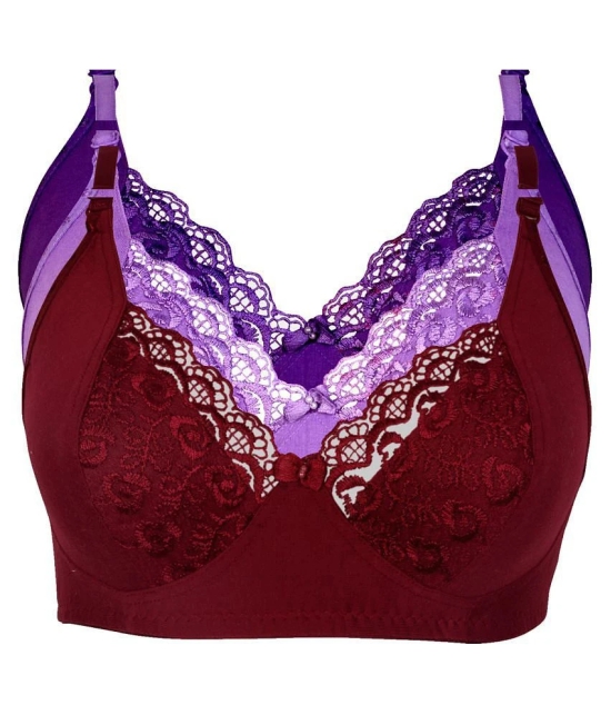 Kiran Enterprises Cotton Minimizer Bra - Maroon - None