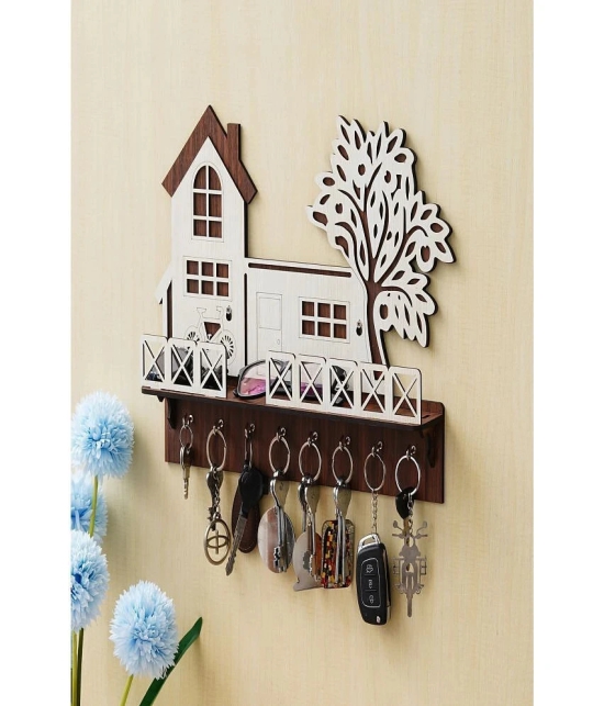 JaipurCrafts White Wood Key Holder - Pack of 1